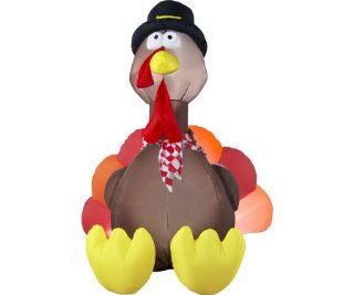 Thanksgiving Airblown Thanksgiving Inflatable Turkey with Pilgrim Hat, 6' : Inflatable Turkey Yard Decoration : Patio, Lawn & Garden