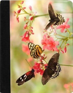 Rikki KnightTM Tropical Butterflies Design Black Leather and Faux Suede Case for Apple iPad 2   The New iPad (3rd & 4th Generation): Computers & Accessories
