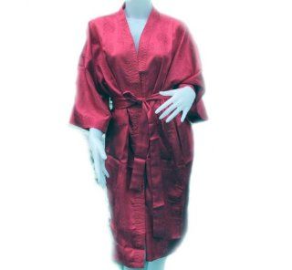 BATH ROBE CHINESS COIN PATTERN Kimono Women's Satin Silk Robe   One SIZE = ARMPIT   ARMPIT 28 INCHES LONG FROM SHOULDER 45 INCHES   Bathroom Accessories