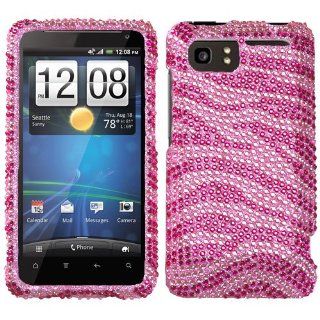 MYBAT Zebra Skin (Pink/Hot Pink) Diamante Protector Cover for HTC Vivid: Cell Phones & Accessories