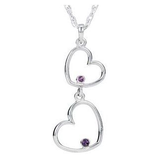 Sterling Silver Double Heart Pendant Or Necklace by US Gems: Jewelry
