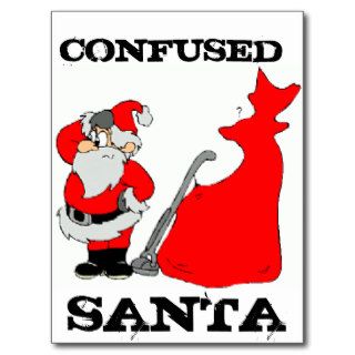 confused Santa Post Cards