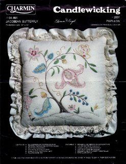 Charmin "Jacobean Butterfly" Design By Eleanor Engel Ruffled Pillow Candlewicking Kit #04 464
