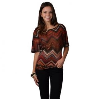 Brinley Co Juniors Chevron Print Scoop Neck Top at  Womens Clothing store: Fashion T Shirts