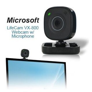 Microsoft LifeCam VX 800 VGA USB 2.0 Webcam with Microphone   Black   640 x 480 Video: Software