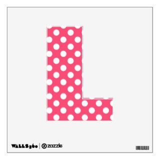 Pink & White Polka Dot Letter L Wall Decal