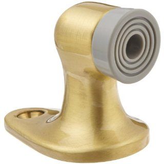Rockwood 482.4 Brass Door Stop, #12 x 1 1/4" FH WS Fastener with Plastic Anchor, 1 1/2" Base Width x 2 1/2" Base Length, 2 1/8" Height, Satin Clear Coated Finish: Industrial & Scientific