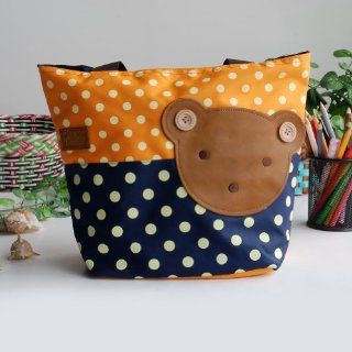 [Bear Orange] Blancho Applique Kids Fabric Art Tote Bag/Shopper Bag Middile size (13.3*5.1*10.6)  Baby