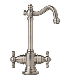 Waterstone 1150HC SC Annapolis Hook Spout Cross Handle Satin Chrome Hot/Cold   Touch On Kitchen Sink Faucets  