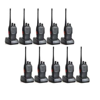 Baofeng BF 888S UHF 400 470MHz 16CH CTCSS/DCS With Headsets Handheld Amateur Radio Walkie Talkie 2 Way Radio Long Range Black 10 Pack : Frs Two Way Radios : Car Electronics