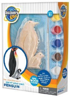 Discovery Kids Wood Painting Kit   Paint Your Own Penguin: Toys & Games