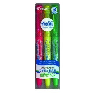 Pilot FriXion Light Fluorescent Ink Erasable Highlighter Pen   3 Color Set : Office Products