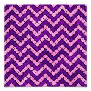 Pink Purple Zigzag Mosaic 2 Photographic Print