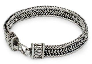 Men's sterling silver bracelet, 'Kingdom'   Men's Sterling Silver Chain Bracelet: Link Bracelets: Jewelry