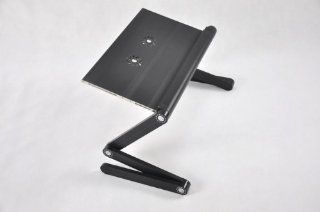 Adjustable Twin USB Cooling Fans Laptop Table Laptop Computer Desk Portable Bed Tray Book Stand Push Button Joints up to 17" (Black) : Notebook Computer Stands : Office Products