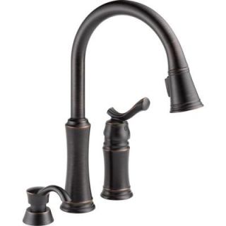 Delta Lakeview Single Handle Pull Down Sprayer Kitchen Faucet in Venetian Bronze with Soap Dispenser 59963 RBSD DST