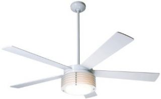 52" Modern Fan Pharos Gloss White with Light Ceiling Fan    