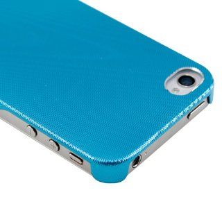 Blue Aluminum Brushed Metal 0.3mm Ultra Thin Hard Case Cover for iPhone 4 4G 4S: Cell Phones & Accessories