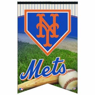 MLB New York Mets Premium Felt Banner 17 by 26 inch : Sports Fan Wall Banners : Sports & Outdoors