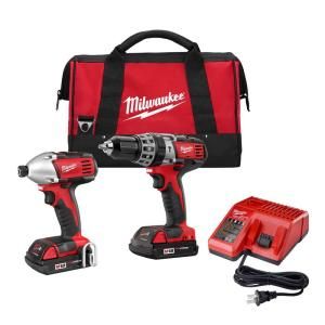 Milwaukee M18 18 Volt Lithium Ion Cordless Hammer Drill/Impact Driver Combo Kit (2 Tool) 2697 22CT