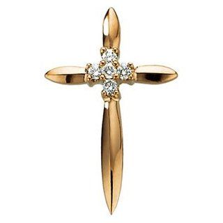 14K Yellow Gold Diamond Cross Pendant: DivaDiamonds: Jewelry