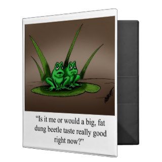 Funny  Cartoon Frogs 3 Ring Binder