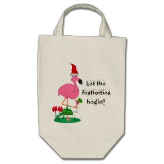 Christmas Flamingo Tote Bag