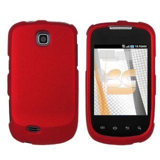 Samsung Dart T499 Rubberized Protector Hard Case   Red: Cell Phones & Accessories