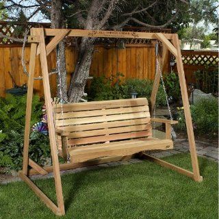 CEDAR SWING A FRAME /w 5ft. Swing Outdoor Patio Furniture AND Accessories : Porch Swings : Patio, Lawn & Garden