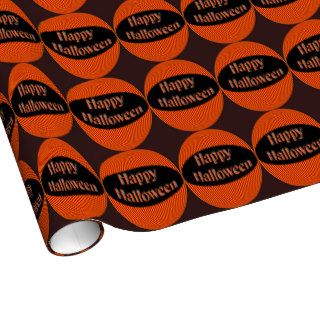 Happy Halloween Orange Black Gift Wrapping Paper