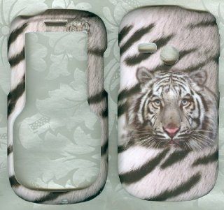 White Tiger Net10 Tracfone Lg501c Lg 501c 501 Faceplate Rubberized Snap on Hard Phone Cover Case Protector Accessory Cell Phones & Accessories