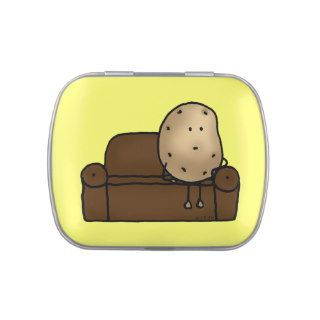 Funny couch potato jelly belly tin