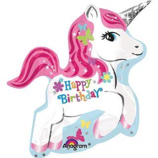 Happy Birthday Unicorn Super Shape Foil Balloon (1 per package): Toys & Games