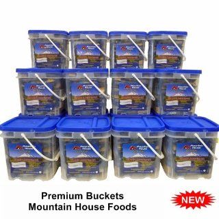 Mountain House Freeze Dried Food 12 Premium Buckets  Long Term up to 25 yrs. (488 servings) : Camping Freeze Dried Food : Sports & Outdoors