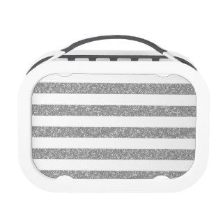 Sparkle Glitter Look Stripes Lunch Box