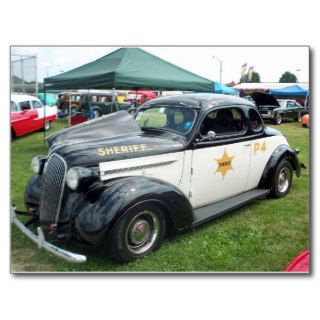 Old Police Car Postcard