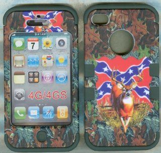 Hunting Rebel Flag Camo Buck Deer Realtree 3 layer Hybrid Defender Full Prote Cell Phones & Accessories