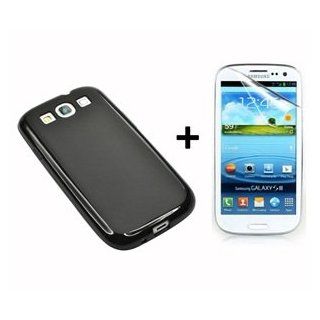 KLOUD  Black flexible TPU soft protective case for Samsung Galaxy S3 I9300, I747 (Verizon, Sprint, T Mobile, AT&T) Plus LCD PROTECTOR + KLOUD cleaning cloth: Cell Phones & Accessories