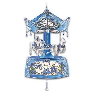 Louis Comfort Tiffany Inspired Rotating Musical Carousel Ornament: Dream Dancers by The Bradford Exchange   Christmas Ball Ornaments