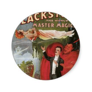 Blackstone ~ Master Magician Vintage Magic Act Round Sticker