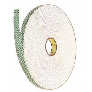 3M 4016 Polyurethane Double Sided Foam Adhesive Tape, 1/16" Thick, 5 yds Length, 1" Width, White: Industrial & Scientific