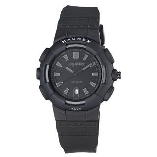 Haurex Italy Men's 2P504UJN Tremor Black Plastic Case Rubber Strap Date Watch: Watches
