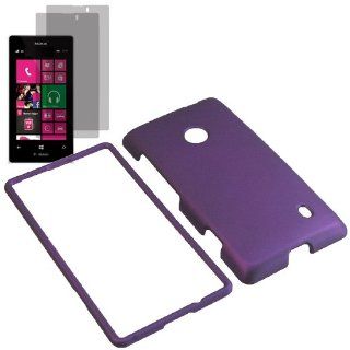 Aimo Hard Shield Shell Cover Snap On Case for T Mobile Nokia Lumia 521 Lumia 520 x2 Fitted Screen Protector  Purple: Cell Phones & Accessories