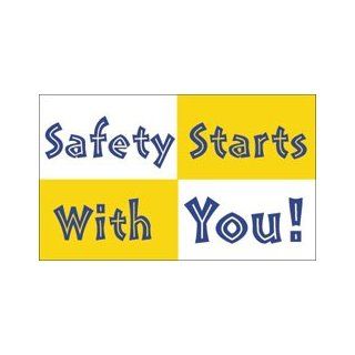 NMC BT523 Motivational and Safety Banner, Legend "Safety Starts With You!", 60" Length x 36" Height, Vinyl: Industrial Warning Signs: Industrial & Scientific