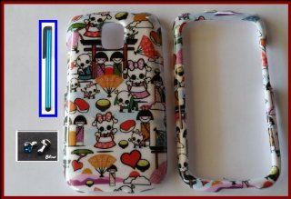LG Optimus T P509/LG Phoenix P505/ LG Thrive P506 Glossy Hard Shell Baby Skulls with Sushi Design Snap on Case Cover Front/Back + Blue Stylus Touch Screen Pen + One FREE Blue 3.5mm Bling Headset Dust Plug: Cell Phones & Accessories