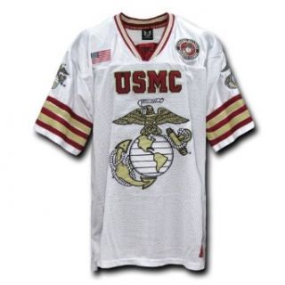 Rapid Dominance US Marines Military Football Jersey (White, Large): Clothing