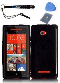 IMAGITOUCH(TM) 4 Item Combo For HTC Windows Phone 8X HTC 6990 HTC Zenith(AT & T, T Mobile, Verizon) Flex TPU Skin Case Cover Phone Protector   Black (Stylus Pen, ESD Shield Bag, Pry Tool, Phone Cover): Cell Phones & Accessories