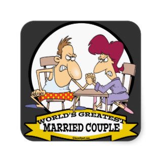 WORLDS GREATEST MARRIED COUPLE SARCASM CARTOON STICKERS