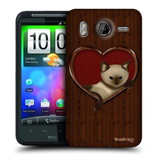 Head Case Designs Cat In A Heart Wood Craft Hard Back Case Cover for HTC Desire HD Cell Phones & Accessories