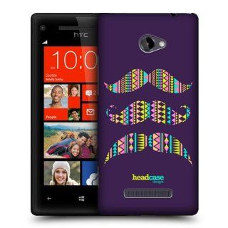 Head Case Designs Aztec Purple Moustaches Hard Back Case Cover for HTC Windows Phone 8X: Cell Phones & Accessories